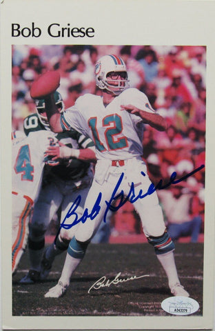 Bob Griese HOF Autographed 5.5x8 Photo Miami Dolphins JSA 170109