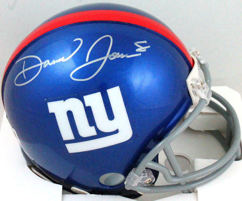 Daniel Jones Autographed New York Giants Mini Helmet- Beckett W *Silver