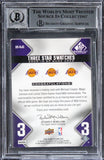 Lakers (3) Johnson, Cooper & Odom Signed 2009 SP GU #3SOJC Card Auto 10 BAS Slab