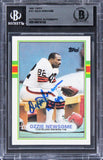 Browns Ozzie Newsome "HOF 99" Authentic Signed 1989 Topps #151 Card BAS Slabbed