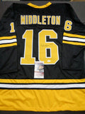 Rick Middleton Signed Boston Bruins Throwback Jersey (JSA COA) 3xAll Star R.W.