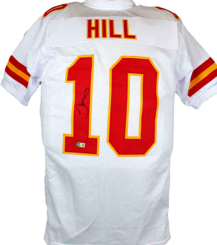 Tyreek Hill Autographed White Pro Style Jersey-Beckett W Hologram *Black