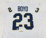 Tyler Boyd Signed Pitt Panthers White Jersey (TSE COA) Cincinnati Bengals W,R.