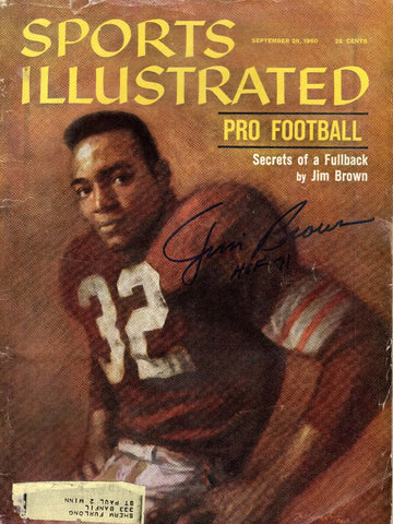 Jim Brown Signed Cleveland Browns Sports Illustrated 9/26/60 W/HOF 71 WP085689