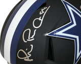 Cowboys Triplets Signed F/S Black Matte Helmet Aikman Smith Irvin BAS 28399