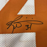 Framed Autographed/Signed Ricky Williams 33x42 Texas White Jersey JSA COA Auto