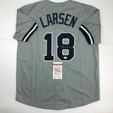 Autographed/Signed DON LARSEN New York Grey Baseball Jersey JSA COA Auto