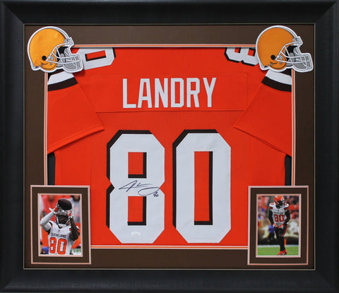 Jarvis Landry Authentic Signed Orange Pro Style Framed Jersey JSA Witness