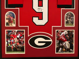 FRAMED GEORGIA BULLDOGS ALEC OGLETREE AUTOGRAPHED SIGNED JERSEY JSA COA