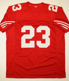 LaMichael James Autographed Red Pro Style Jersey- JSA W Authenticated