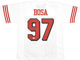 SAN FRANCISCO 49ERS NICK BOSA AUTOGRAPHED WHITE JERSEY BECKETT WITNESS 230702