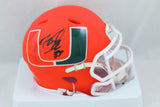 Jeremy Shockey Autographed Miami Hurricanes AMP Mini Helmet - JSA W Auth *White