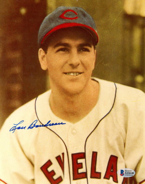 Lou Boudreau Autographed Cleveland Indians 8x10 Photo Beckett 48190