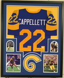 FRAMED JOHN CAPPELLETTI AUTOGRAPHED SIGNED INSCRIBED L.A. RAMS JERSEY JSA COA