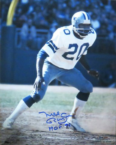 Mel Renfro Signed Dallas Cowboys Action 8x10 Photo w/HOF'96 - SCHWARTZ COA