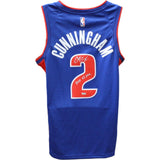 Cade Cunningham Autographed Detroit Pistons Nike Blue Jersey 1st Pick FAN 46694