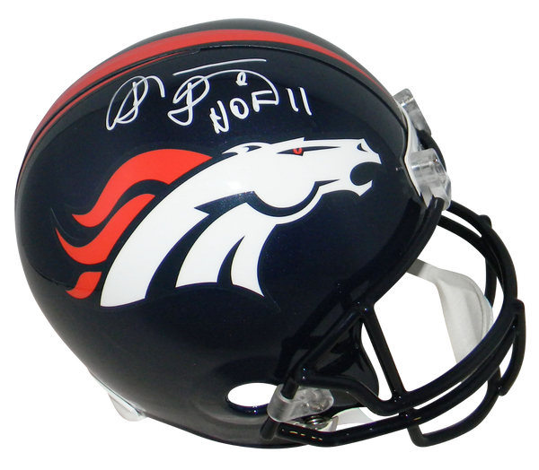 SHANNON SHARPE SIGNED AUTOGRAPHED DENVER BRONCOS FULL SIZE HELMET W/ HOF 11