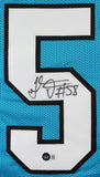 Thomas Davis Authentic Signed Carolina Blue Pro Style Jersey BAS Witnessed 2