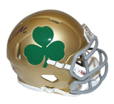 Cole Kmet Signed Nore Dame Fighting Irish Shamrock Mini Helmet BAS 37462