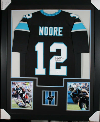 DJ D.J. Moore (Panthers black TOWER) Signed Autographed Framed Jersey JSA