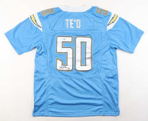 Manti Te'o Signed Los Angeles Chargers Jersey (PSA) 2012 8xAward Winner at N.D.