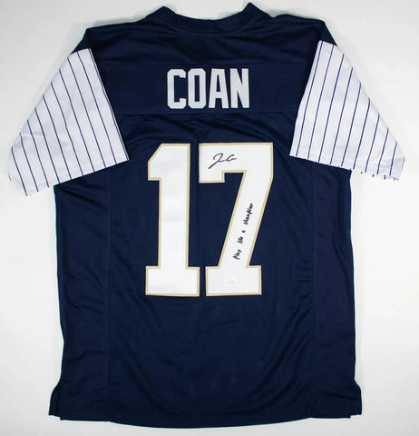 Jack Coan Signed Notre Dame Shamrock Series Yankee Stadium Jersey (JSA COA) Q.B.