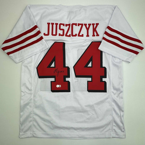 Autographed/Signed Kyle Juszczyk San Francisco White Alternate Jersey BAS COA