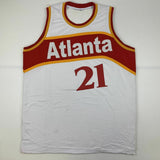 Autographed/Signed DOMINIQUE WILKINS Atlanta White Basketball Jersey PSA/DNA COA