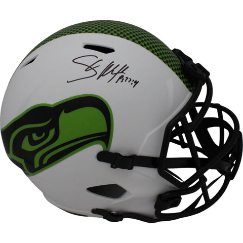 Shaun Alexander Signed Seattle Seahawks F/S Lunar Helmet Beckett 45785