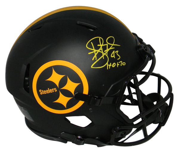 TROY POLAMALU SIGNED PITTSBURGH STEELERS ECLIPSE SPEED AUTHENTIC HELMET + HOF 20