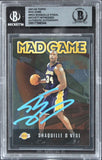 Lakers Shaquille O'Neal Authentic Signed 2001 Topps Mad Game #MG2 Card BAS Slab