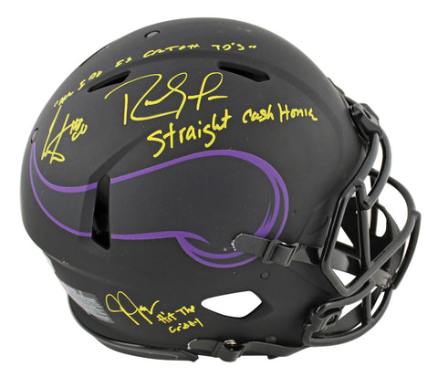 Vikings (3) Jefferson, Moss & Carter Signed Eclipse F/S Speed Proline Helmet BAS