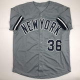 Autographed/Signed DAVID CONE New York Grey Baseball Jersey JSA COA Auto