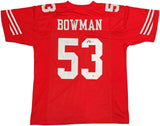 SAN FRANCISCO 49ERS NAVORRO BOWMAN AUTOGRAPHED RED JERSEY BECKETT BAS QR 234529