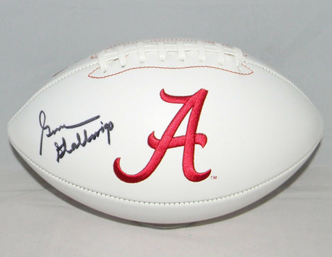 GENE STALLINGS AUTOGRAPHED SIGNED ALABAMA CRIMSON TIDE WHITE LOGO FOOTBALL COA