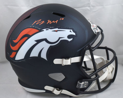 Bo Nix Autographed Denver Broncos F/S Speed Helmet- Beckett W Hologram *Orange