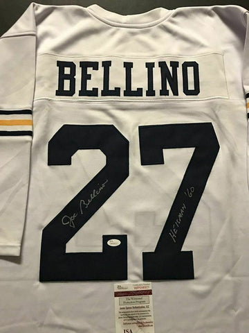 Autographed/Signed JOE BELLINO Heisman 60 Navy Midshipmen White Jersey JSA COA