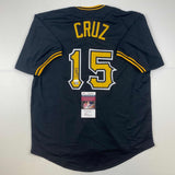 Autographed/Signed Oneil Cruz Pittsburgh Black Baseball Jersey JSA COA