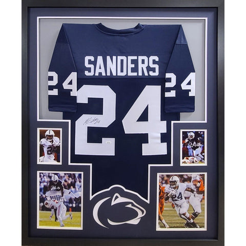 Miles Sanders Autographed Signed Framed Penn State Jersey JSA