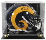 Rams Aaron Donald Signed 1981-99 TB F/S Speed Proline Helmet w/ Case BAS Witness