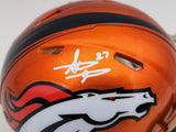 STEVE ATWATER AUTOGRAPHED BRONCOS FLASH ORANGE SPEED MINI HELMET BECKETT 203001