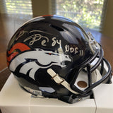 SHANNON SHARPE SIGNED AUTOGRAPHED DENVER BRONCOS HOF '11 MINI HELMET BECKETT