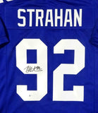 Michael Strahan Autographed Blue Pro Style Jersey - Beckett W Auth *9