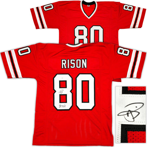 ATLANTA FALCONS ANDRE RISON AUTOGRAPHED RED JERSEY "84 TD" JSA STOCK #233379