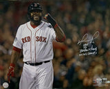 DAVID ORTIZ Autographed "HOF 22, 3x WS Champs" 16" x 20" Photo FANATICS LE 22/34