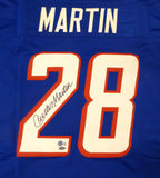 New England Patriots Curtis Martin Autographed Blue Jersey Beckett QR #BM37178