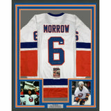 FRAMED Autographed/Signed KEN MORROW 4x SC Champs 33x42 NY White Jersey JSA COA