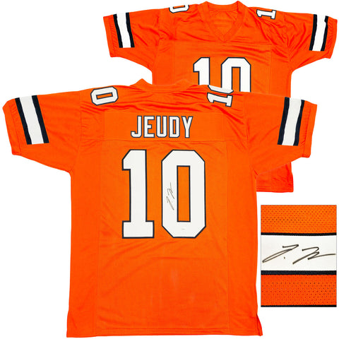 DENVER BRONCOS JERRY JEUDY AUTOGRAPHED SIGNED ORANGE JERSEY JSA STOCK #233880