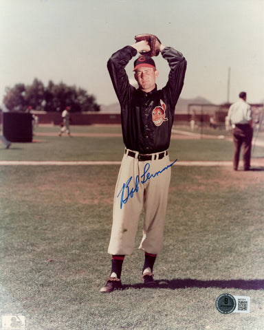 Bob Lennon Autographed Cleveland Indians 8x10 Photo Beckett 45248