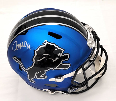 Jameson Williams Signed Detroit Lions 2024 ALT Riddell Replica Helmet Beckett